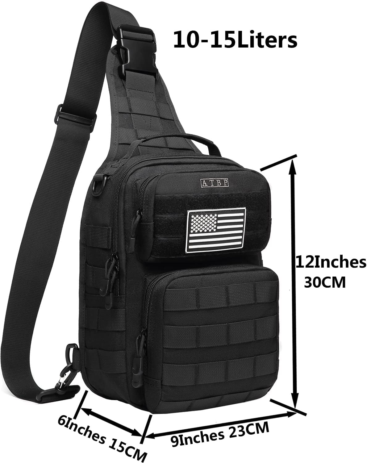 ATBP Tactical Sling Backpack With Holster Military Crossbody Bag for Men Single Shoulder Back Pack 10L