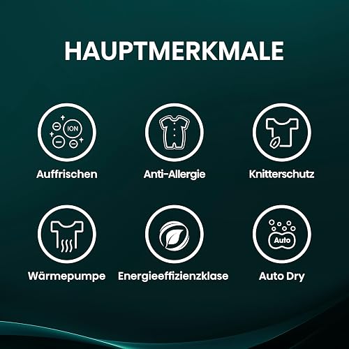 Hisense DHQE800BW2 Wäschetrockner, QE, 8KG, Kondensation mit Wärmepumpe, 15 Programme, Feuchtesensor, Anti Crease, TwinAir, Energieeffizienzklasse D, Weiß - 3