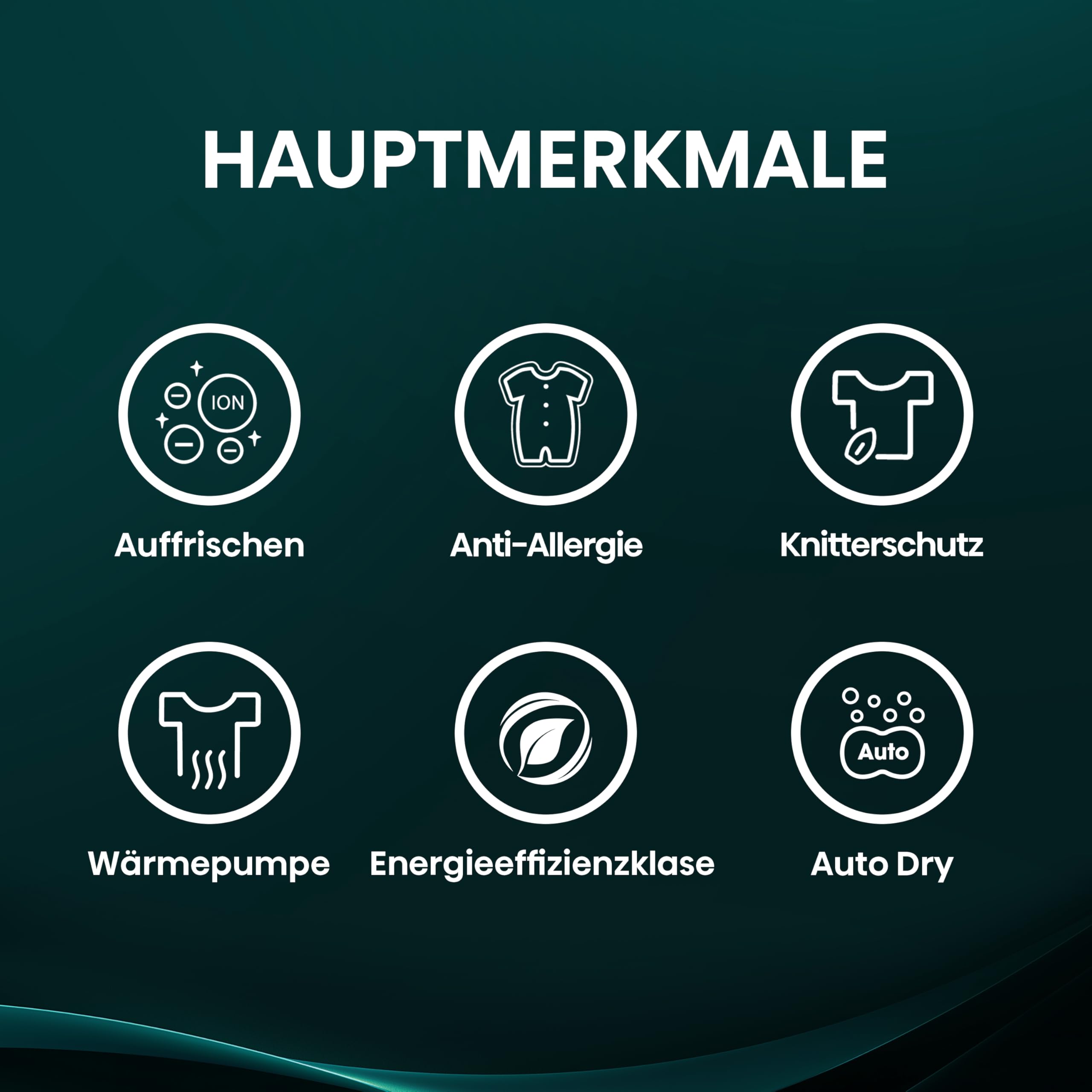 Hisense DHQE800BW2 Wäschetrockner 8KG Kondensation Wärmepumpe 15 Programme Feuchtesensor Anti Crease TwinAir Energieeffizienzklasse D Weiß