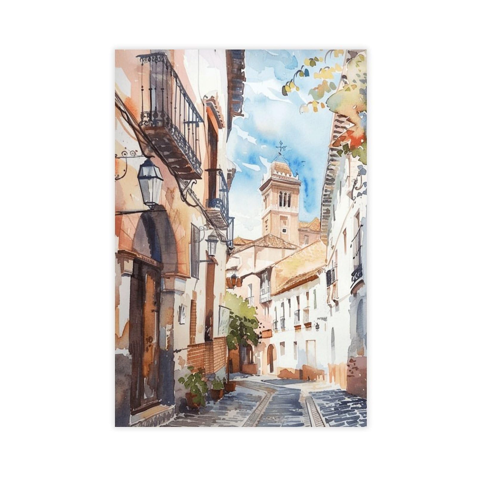 UTGN Granada Painting Spanish Wall Art Canvas Poster Wall Art Print Picture Paintings 12x18inch(30x45cm)