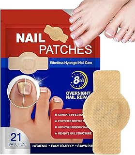 Fungal Nail Patches for Toenails, 21 Count - Nail Repair Patches with 8-Hour Adhesion, for Discolored & Damaged Toenails Care, Overnight Renewal for Men & Women