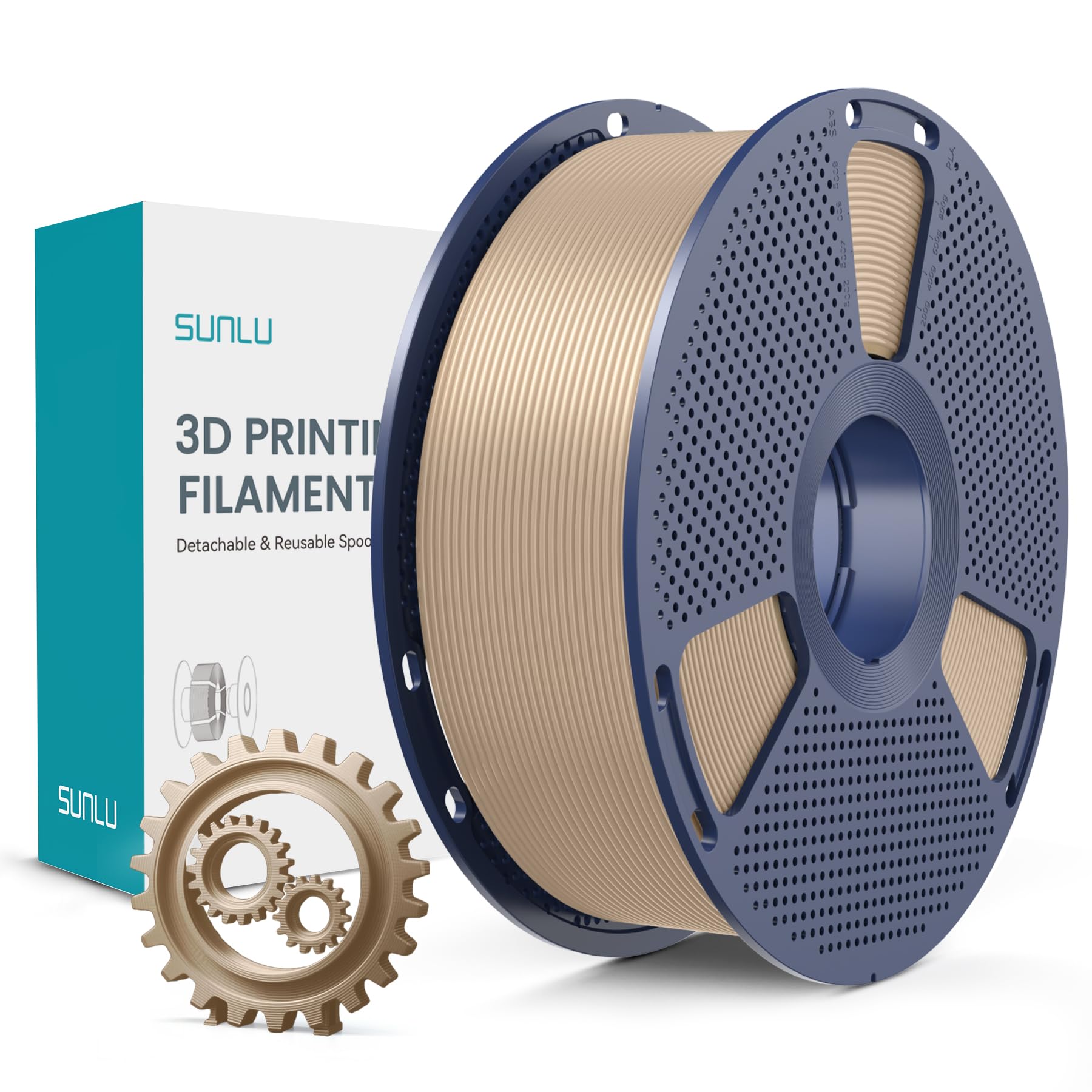 SUNLU Filament PLA+ 1,75 mm, zwiększona trwałość i wysoka wytrzymałość, filament do drukarki 3D PLA Plus FDM, szpula 1 kg, PLA + drewno (dąb)