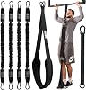 Pull Up Assistance Bands Set - 4 Heavy-Duty Pull Up Bands, Height Adjustable Strap & Comfortable Foot Strap - Stackable Pull Up Resistance Bands for Pull Ups