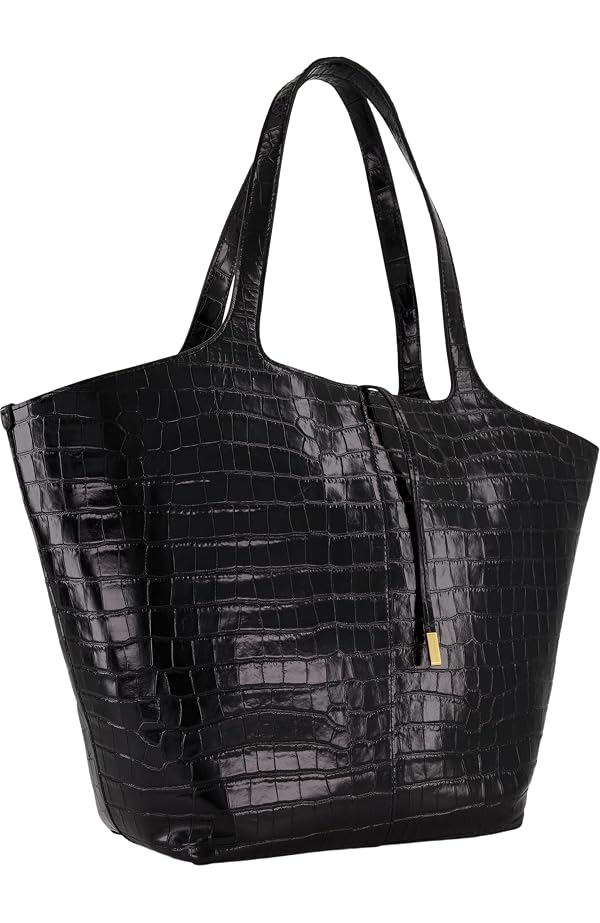 VINCE Croco Mia Carry All Bag, Stylish & Versatile Accessory for Everyday & Travel, Black by Vince - Used condition - Image 3