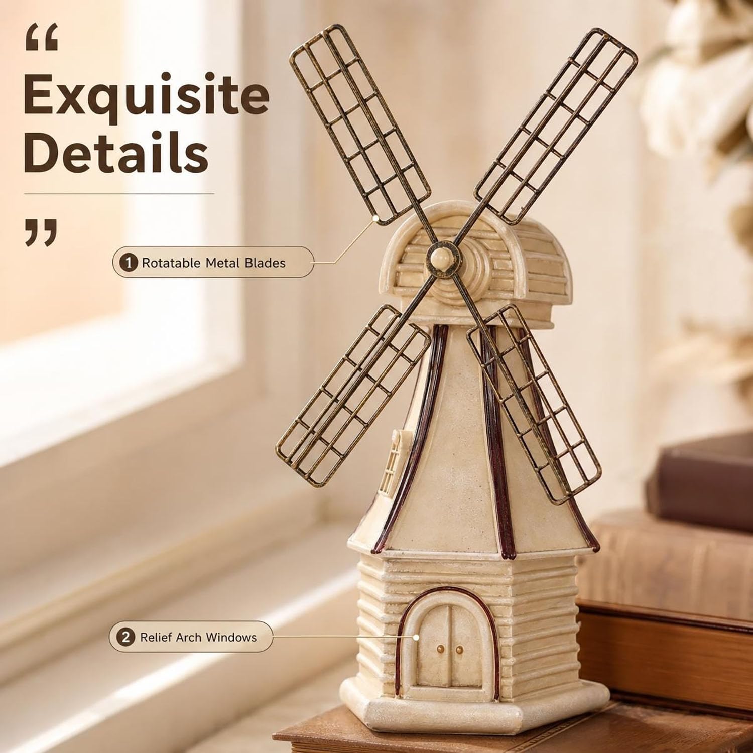 Vintage Dutch Windmill Model Rustic Farmhouse Windmill Craft