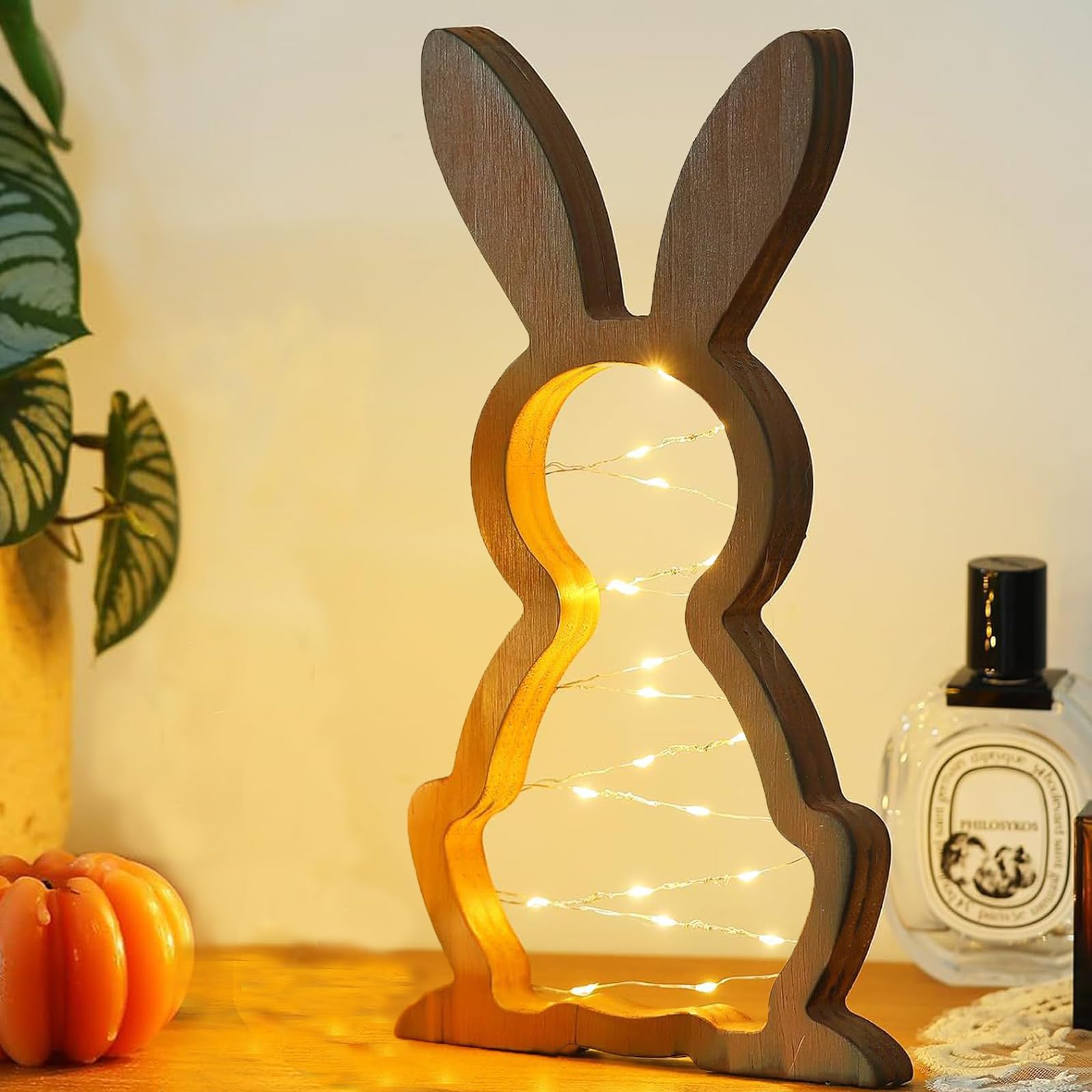 Lights4fun LED Osterhase – 36 Cm, Mit Timer, IP44, 35 Warmweiße LEDs, Für Draußen & Innen
