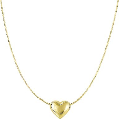 10K Yellow Gold Puffed Heart Pendant 