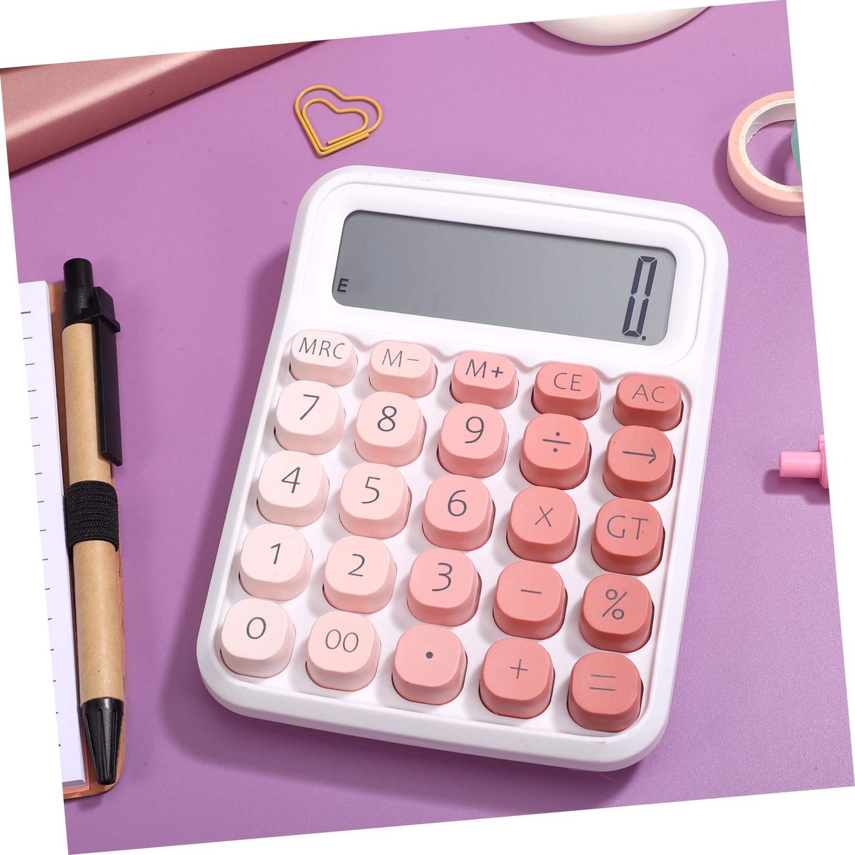 DOITOOL 4 Piezas Calculadora de Botones calculadora de Estudiantes Mostrar a Rosa a de Escritorio pequeña a as de Escritorio el plastico