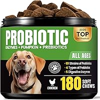 Vista 10 de Probióticos para perros – Salud digestiva e intestinal para estómagos sensibles, probióticos para perros en polvo para piel y pelaje, aliento e