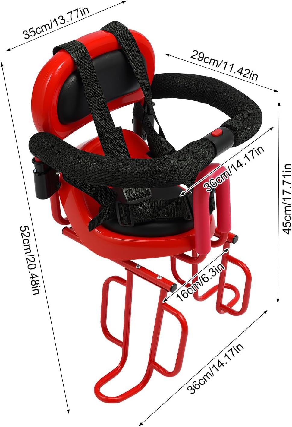 Kid's Bike Seat Rear Child Bike Seat Attachment Baby Bike Seat, Safety Carrier for Children 6 Months~6 Years
