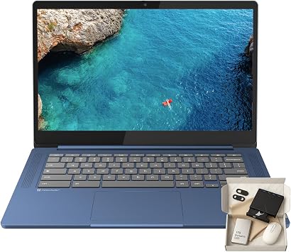 Lenovo Ideapad Slim 3 Chromebook - Chrome OS, 14 FHD Display, 13.5 Hours Battery Life, MediaTek Kompanio 520 8-Core, Wi-Fi 6, 4GB RAM, 92GB Storage 64GB eMMC+32GB SD