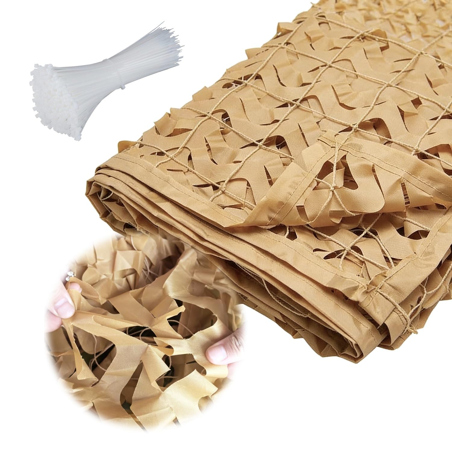 Tarnnetz Bundeswehr Sand Sonnenschutz Netz 3x8 2x6m 4x4m 4x15m 5x20m 6x25m 15x30m, Camouflage Net Terrasse Dekoration Tarnung Netz, Tarnnetz für Jagd Camping Sichtschutz Garten
