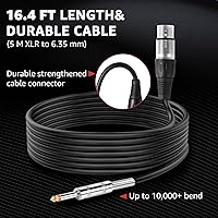 Vista 4 de Micrófono con cable para canto, micrófono vocal dinámico profesional de karaoke de mano, micrófono de estudio cardioide, 16.4 pies XLR y 6.35 MM