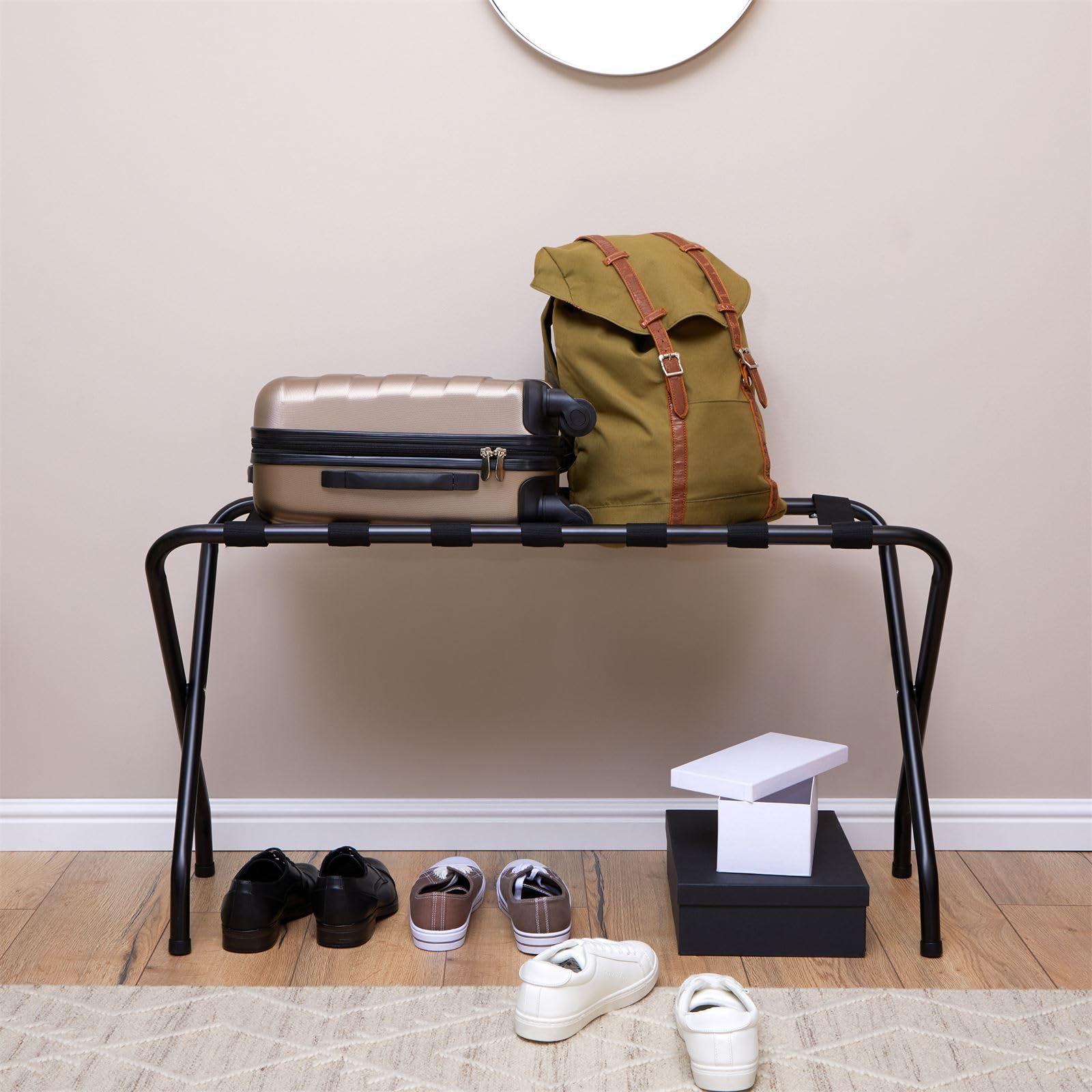 Port-valis SUIT n métal chromé, accssoir d chambr hôtl pour sac t valis, support valis, support bagags pliabl au millur prix