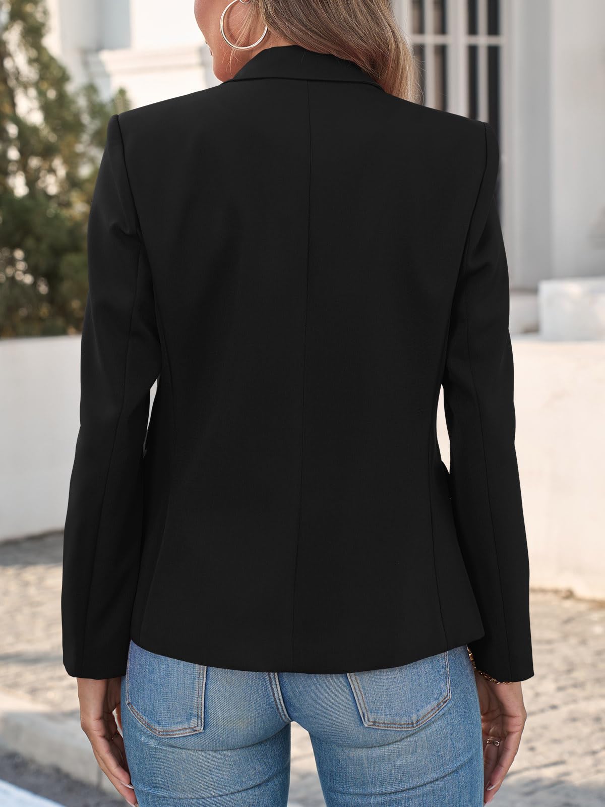 Womens Casual Blazers Long Sleeve Lapel Button Slim Work Office Blazer Jacket