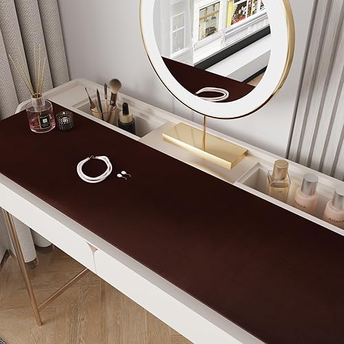 Miniatura 5 de CRE8TIVE Forro de terciopelo autoadhesivo de color para cajón de joyas, 12 x 80 pulgadas, papel tapiz de terciopelo marrón, forro de fieltro de tela