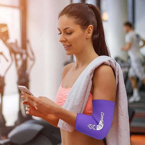 Miniatura 7 de ComfiTECH Bolsa de hielo para codo para tendinitis y codo de tenista, manga envolvente de compresión fría, bolsa de hielo para brazo de golfista,