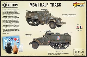 Warlord Games US Army M3A1 Half-Track 1:56 / 28mm Plastic Scale Model for Bolt Action Highly Detailed World War 2 Miniatures