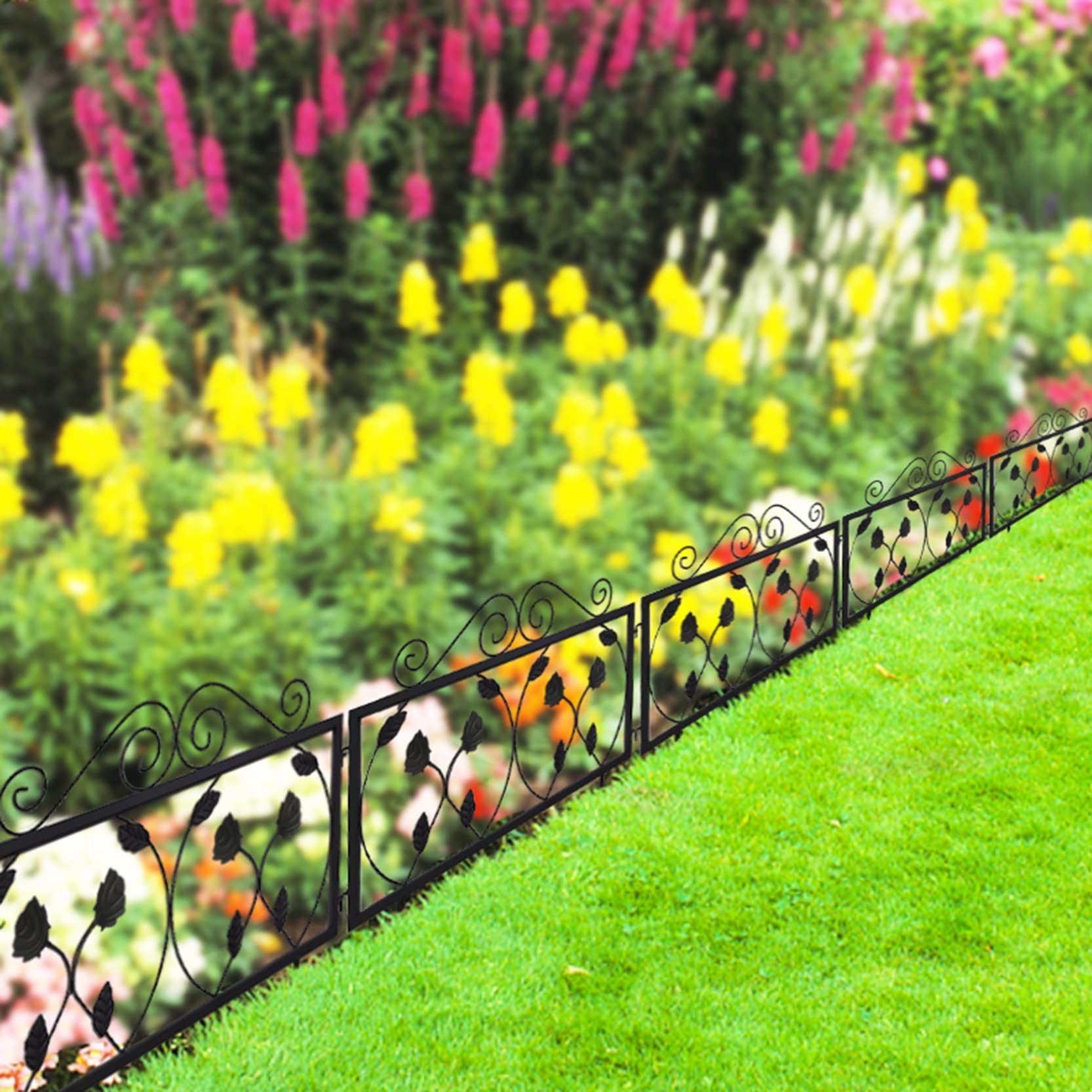 Beetzaun Metall Rankhilfe Gartenzaun Rankgitter Garten Gartenstecker Gartenpfähle Rasenkanten Gartenzäune Pflanzenstützen für Gartendeko,Deko Für Kletterpflanzen,Dekozaun ( Color : C , Size : 1 PC )