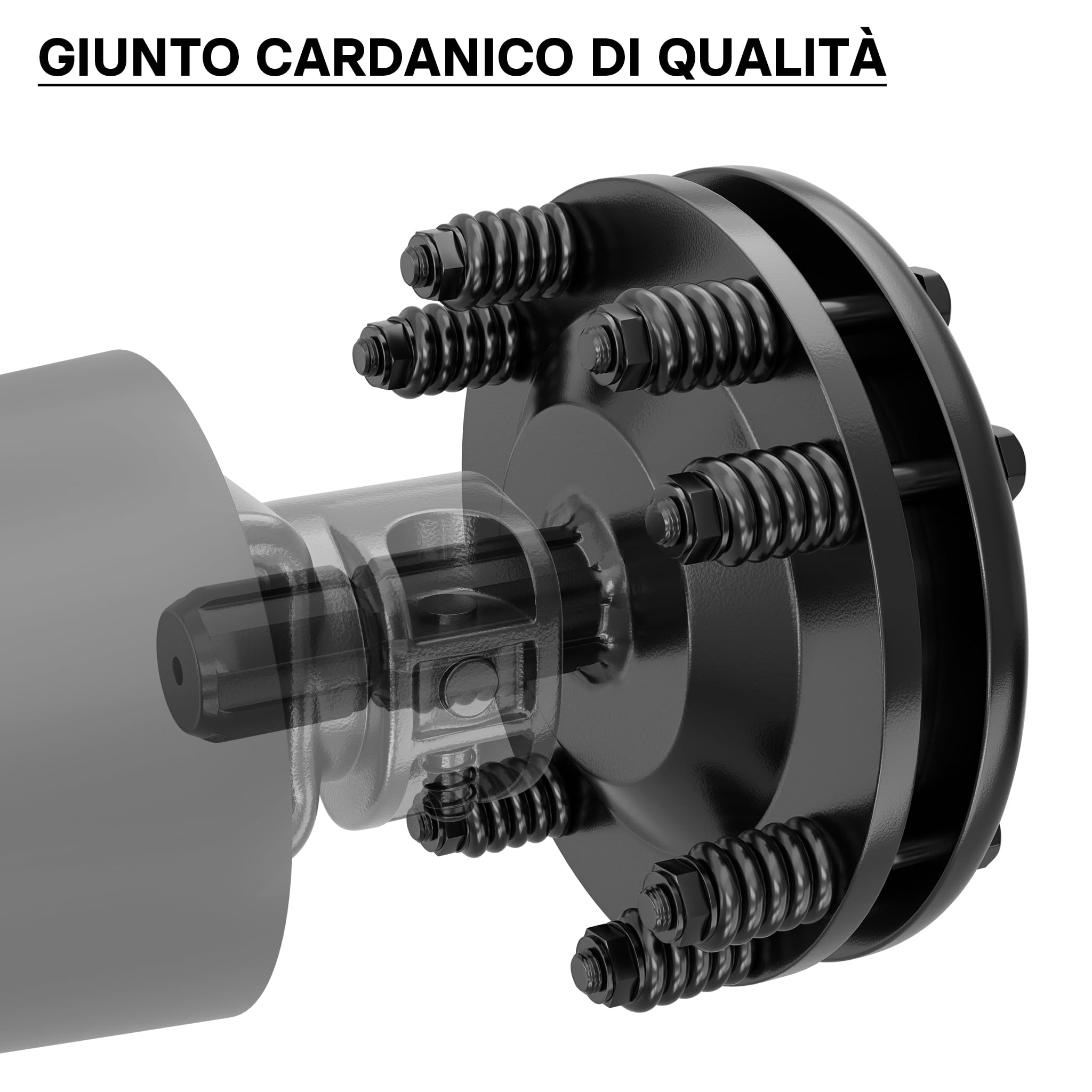 Wiltec Frizione per Albero cardanico scanalato a 6 Denti Filetto Esterno e Interno 1 3/8" Max 1200Nm Nero