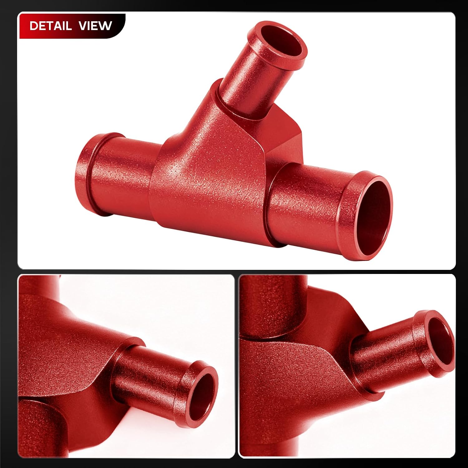 Weldless Aluminum Radiator Coolant Y-Pipe Coolant Hose Connector Pipe for Ford F250 F350 F450 F550 E350 E450 Excursion 6.0L Powerstroke Diesel Engine