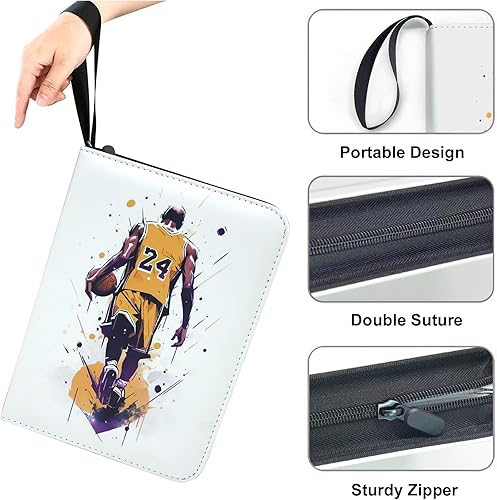Miniatura 4 de Carpeta de tarjetas de baloncesto de la NBA de 400 bolsillos, regalos para coleccionistas de tarjetas coleccionables de baloncesto, bolsa de