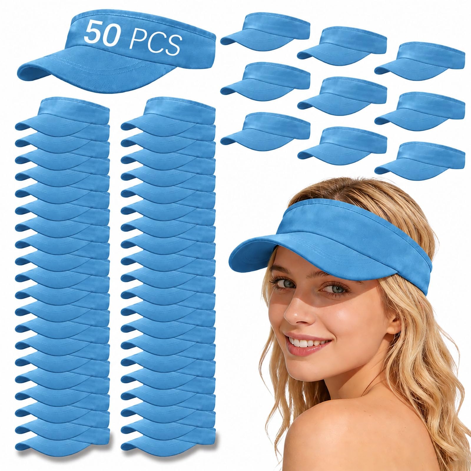Adjustable Sport Sun Visor Hats Bulk Solid Color Blank Golf Cap Anti Ultraviolet for Beach Tennis Baseball
