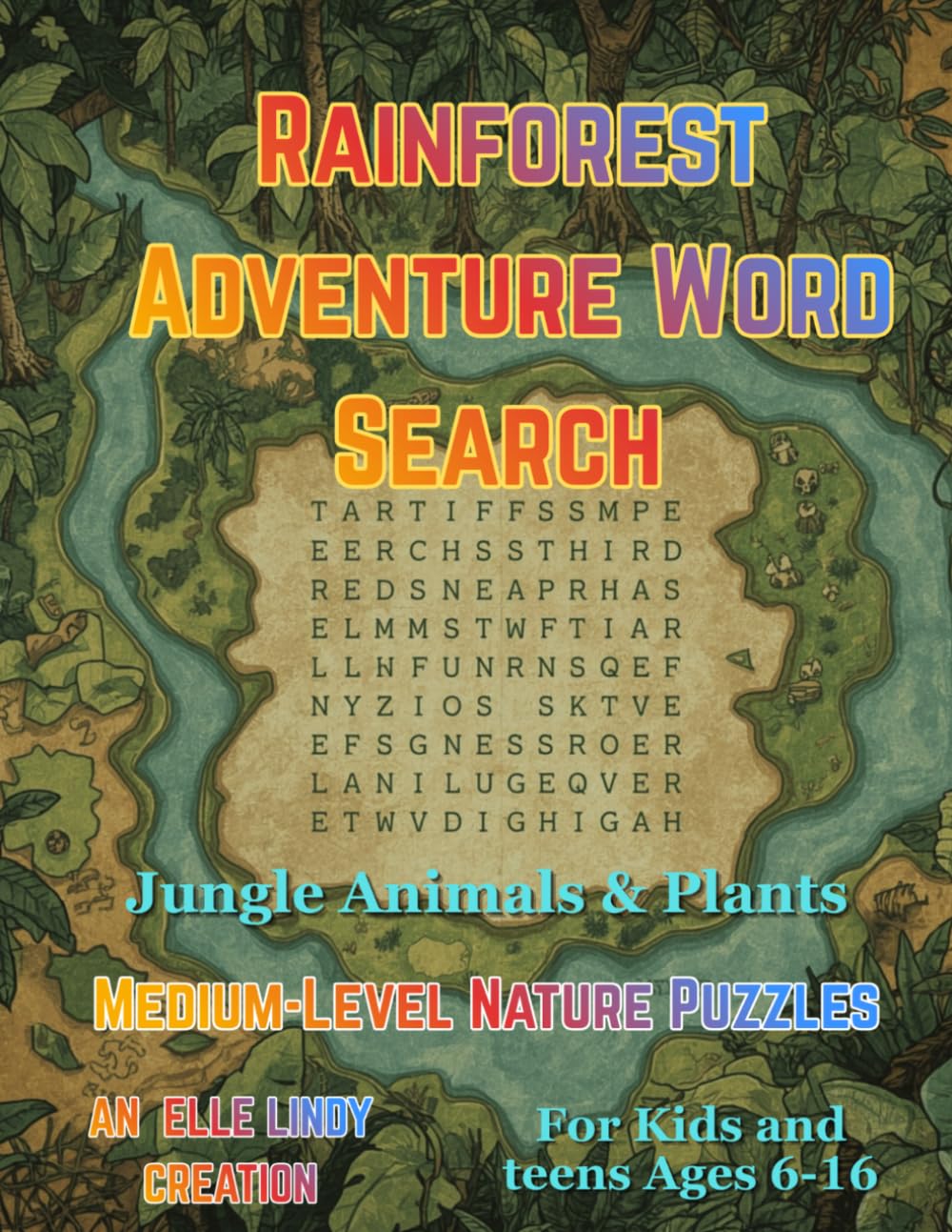 Rainforest Adventure Word Search: Jungle Animals & Plants | Medium-Level Nature Puzzles for Kids (Large Print)