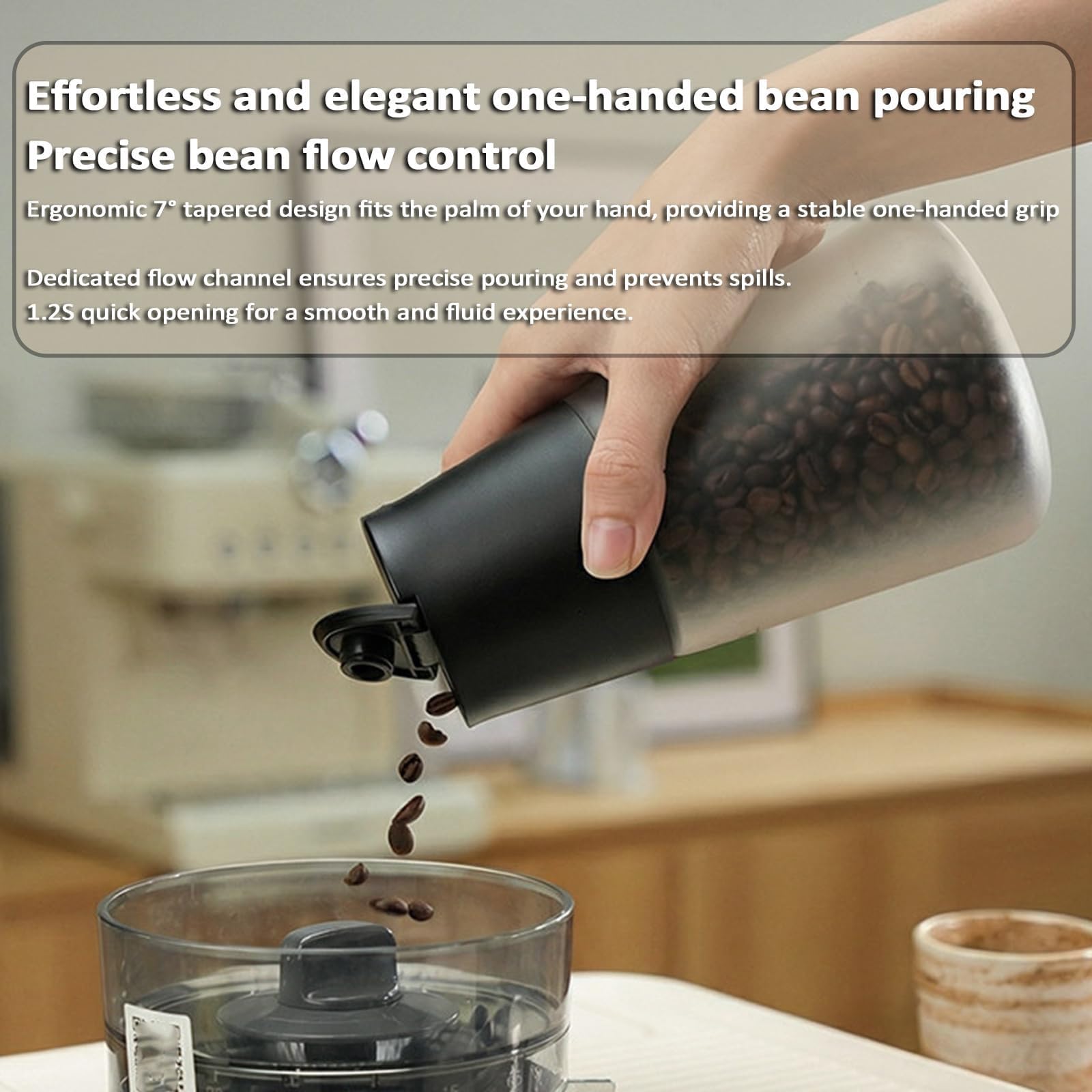650ml Vakuum Kaffeebohnen Vorratsbehälter, Kaffeedose mit Digitalanzeige, Temperatur- und Feuchtigkeitserkennung, Timer Aufzeichnung für Bohnen, Tee und Nüsse