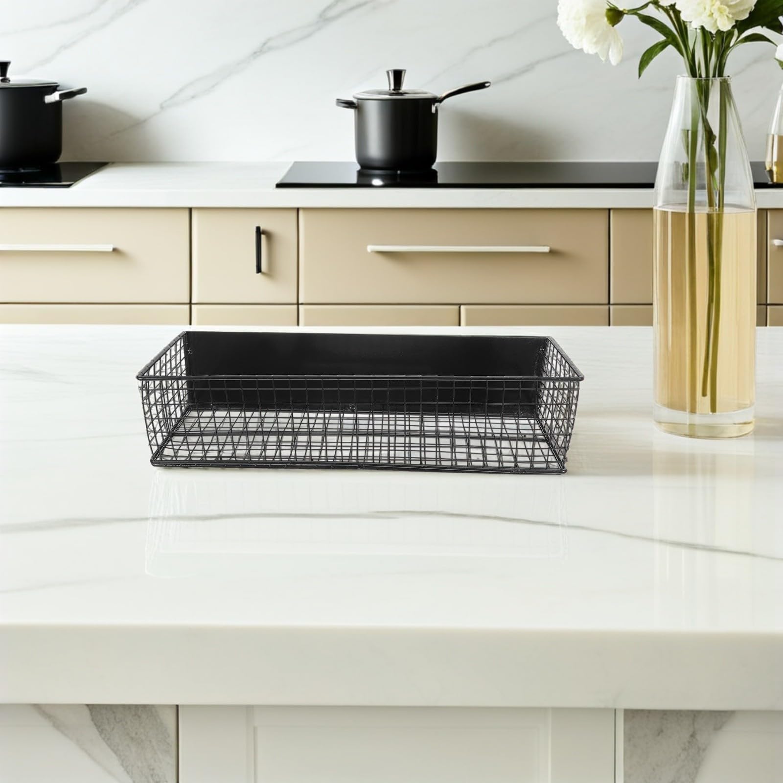 EXCEART Contenitore Frigorifero Magnetico, Cestino Portaoggetti per Frigorifero, Ferro, Nero, Posizionamento Flessibile, per Snack e Condimenti, Cucina e Dispensa