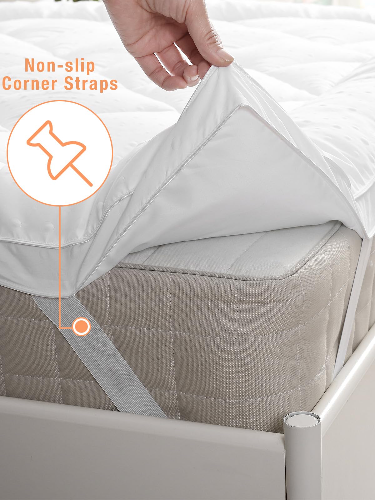 Topper Una Piazza e Mezza 120x200cm, 3D Microfibra Morbido Coprimaterasso, Antiallergico e Pieghevole Topper Piazza e Mezza, Facile da Pulire, Certificato OEKO-TEX