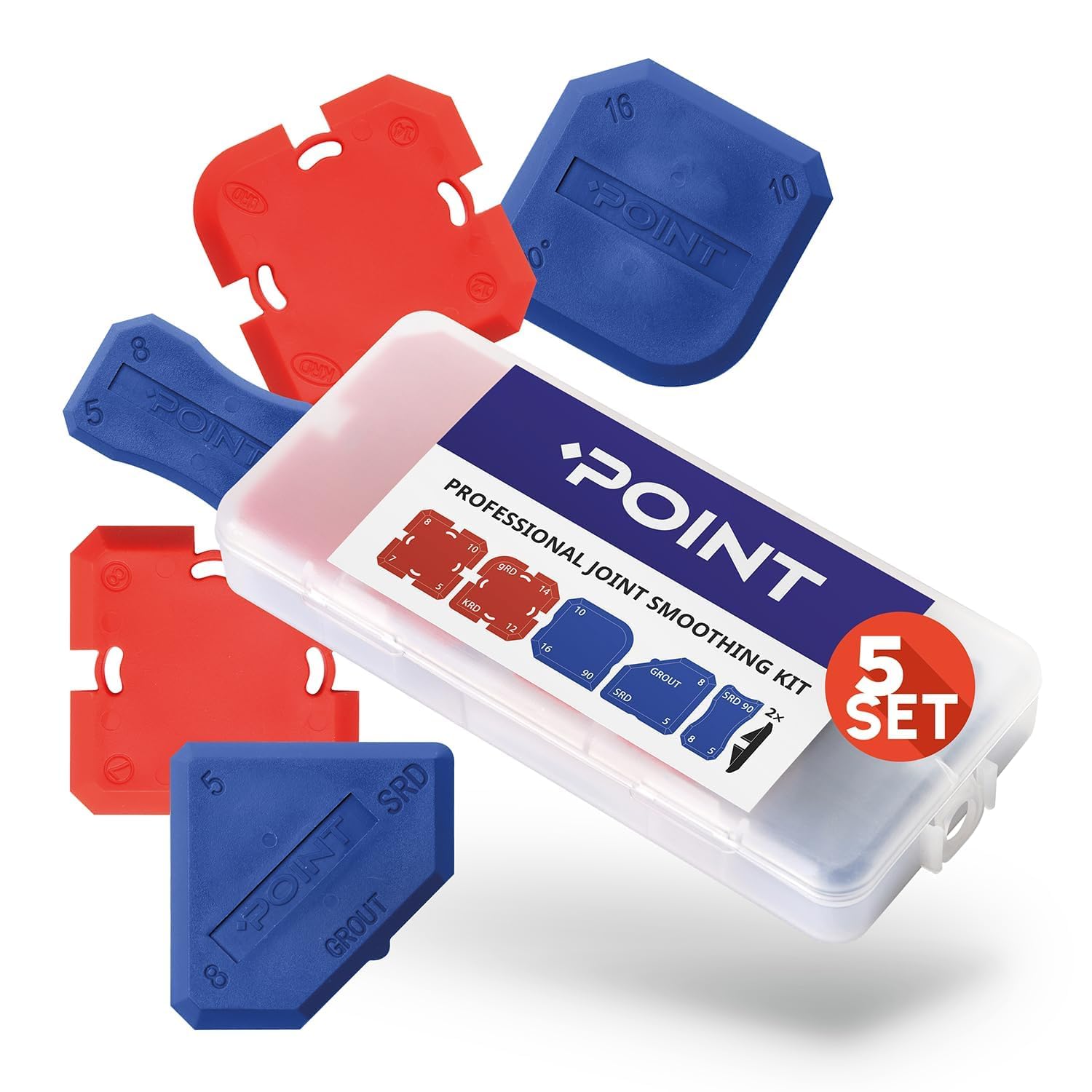 Set di strumenti per sigillatura in silicone, kit di finitura con 16 profili leviganti, per silicone, acrilico e sigillanti
