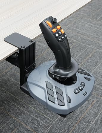 VTUIFBT Metal Desk Mount Compatible with Thrustmaster SimTask Farmstick T-Flight Hotas One, T-Flight Hotas 4, T16000M FCS, TCA Sidestic - Quick Release/Rugged Clamp/Controller Height Adjustable