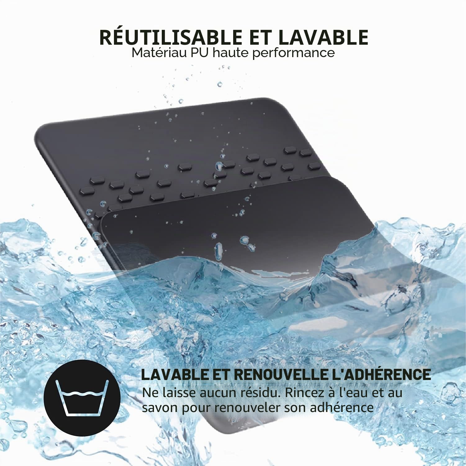 JIMISHA Tapis Antidérapant sur Tableau de Bord 160x73mm (Lot de 4), Anti-Glisse en Silicone Mat Collant Support Voiture pour Téléphone Lunettes Clé Pièces de Monnaie