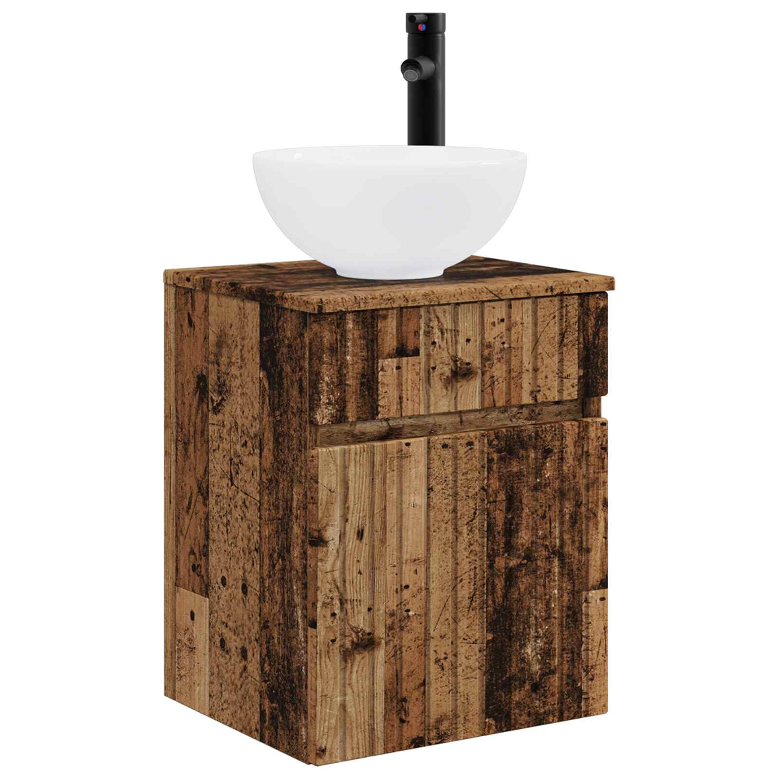 Vidaxl Wall-Mounted Sink Vanity Old Wood 39 X 41 X 64.5 Cm