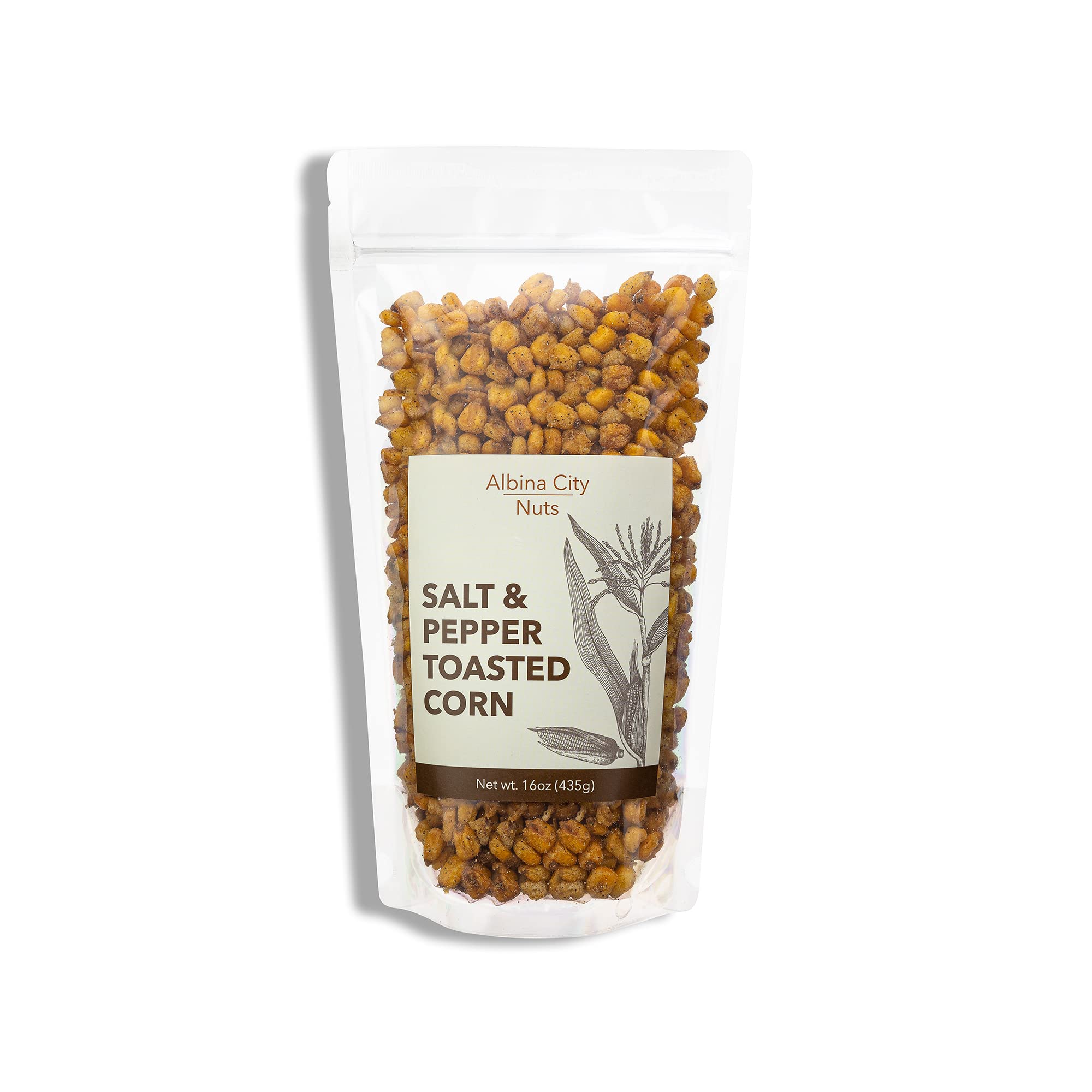 Albina City Nuts Salt & Pepper Toasted Corn – Tasty Snack with a Gentle Crunch that’s full of Flavor and Made from Non-GMO Ingredients Free of