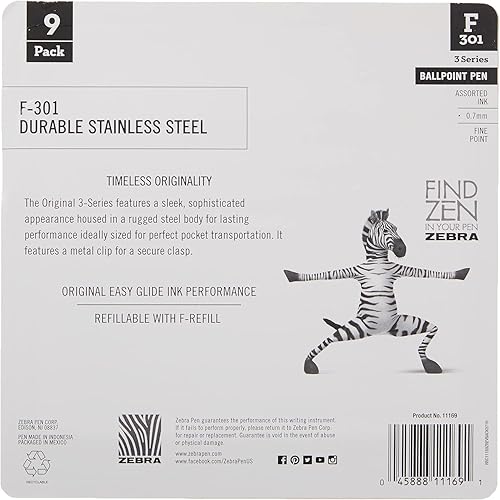 Miniatura 2 de Zebra F-301 - Bolígrafo retráctil de acero inoxidable