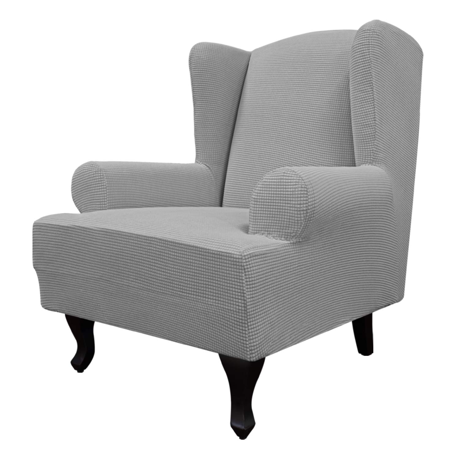 Easy-Going Stretch Large Wingback Chair Sofa Slipcover Light Gray