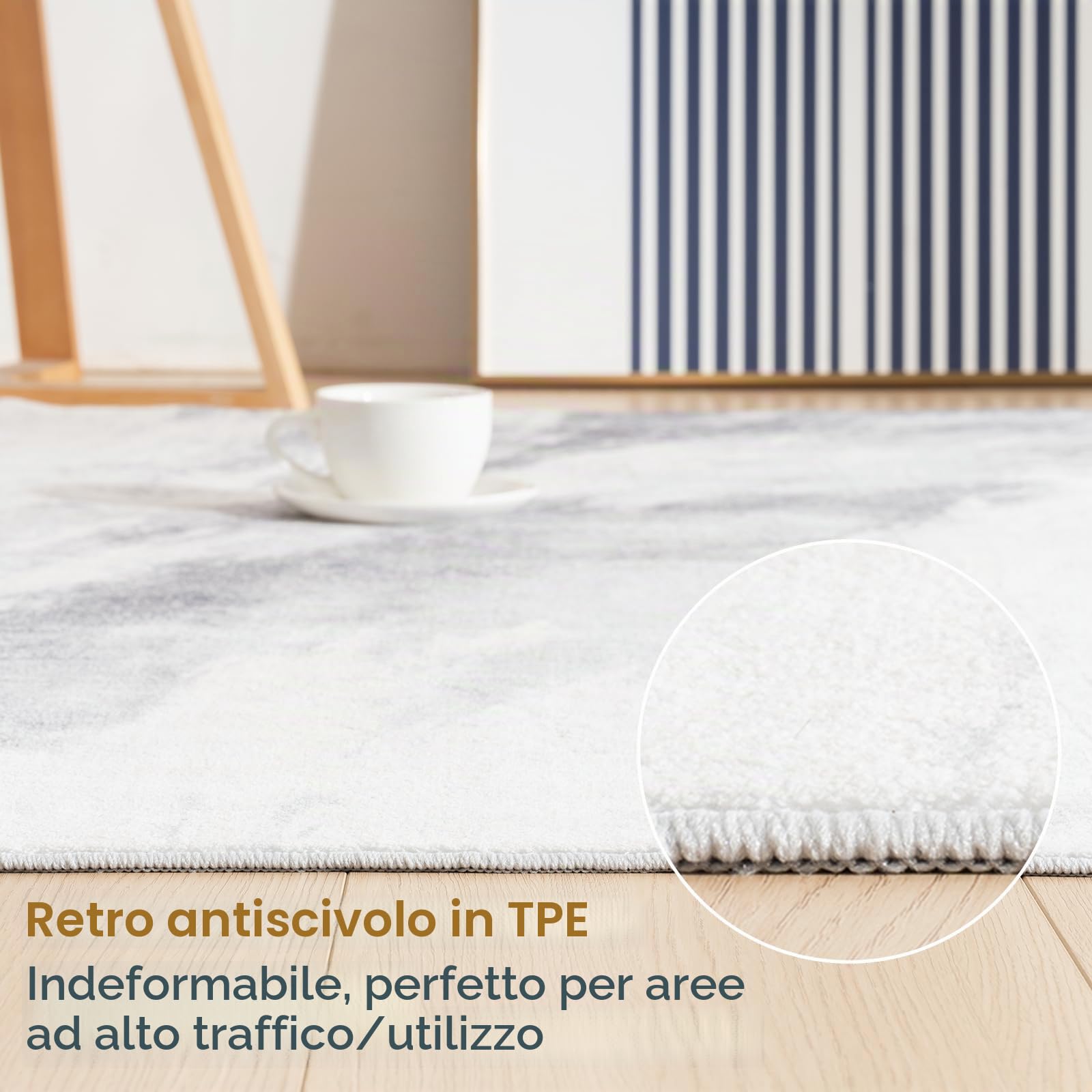 Vamcheer Tappeto da Soggiorno 240 × 340 cm, Pelo Corto, Lavabile | Antiscivolo, Tappeto Moderno Effetto Cashmere, Super Morbido, per Camera da Letto, Studio e Ufficio,Grigio Chiaro