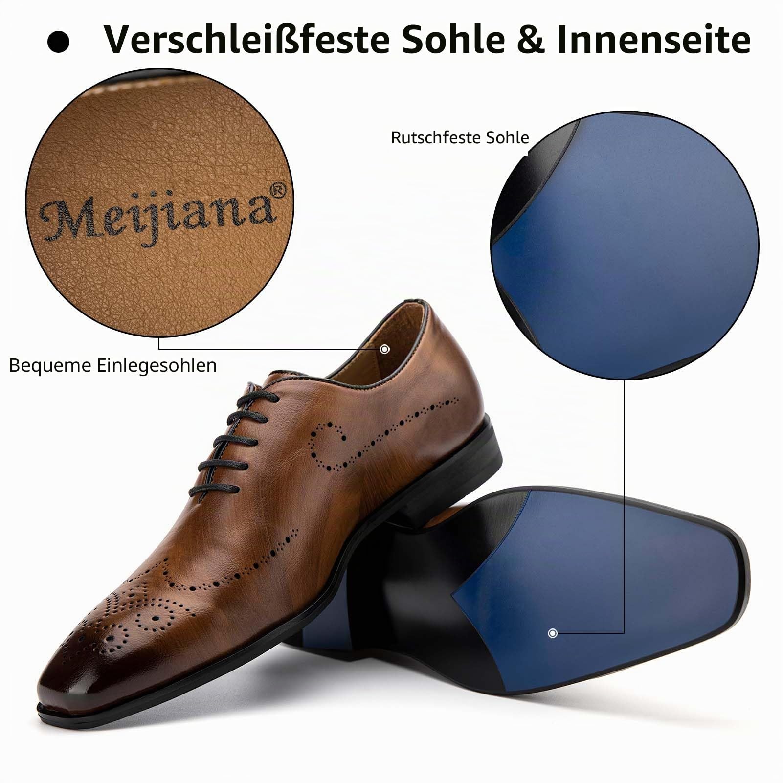 MEIJIANA Oxford Schuhe Herren Business Schuhe Leder Elegante Herren Anzugschuhe Sommer Schnürhalbschuhe