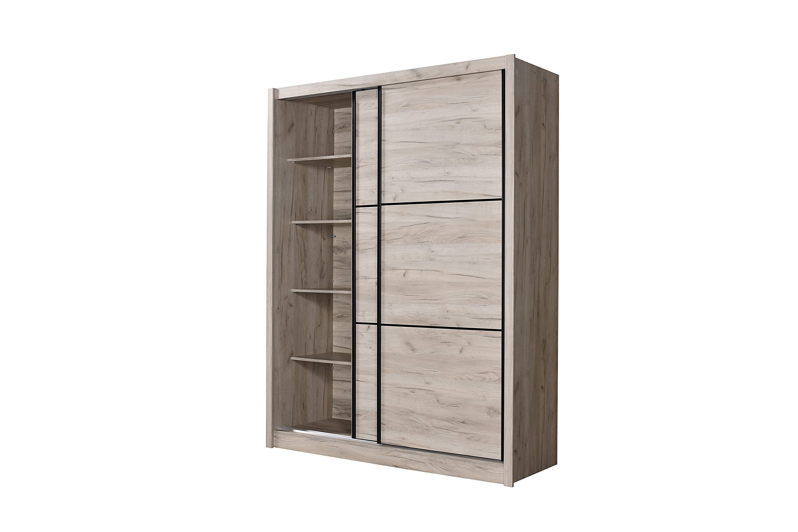 Arredo Stock Armadio 2 ante scorrevoli rifinito effetto quercia, 166x60x215 cm