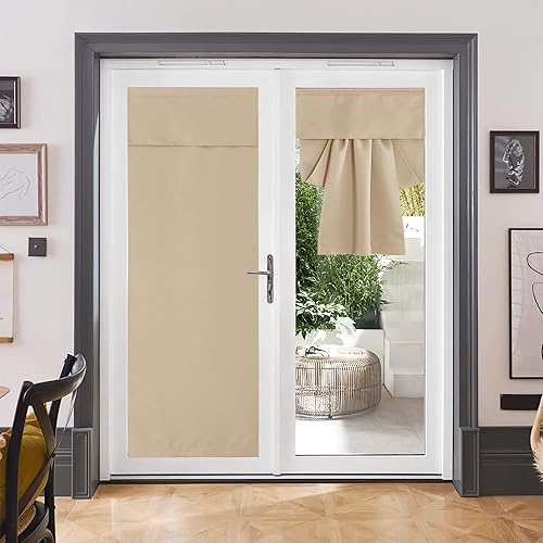 Miniatura 91 de RYB HOME Cortinas de oscurecimiento de habitación para puerta francesa, cortinas de ventana para puertas de vidrio, aislamiento térmico, cortina