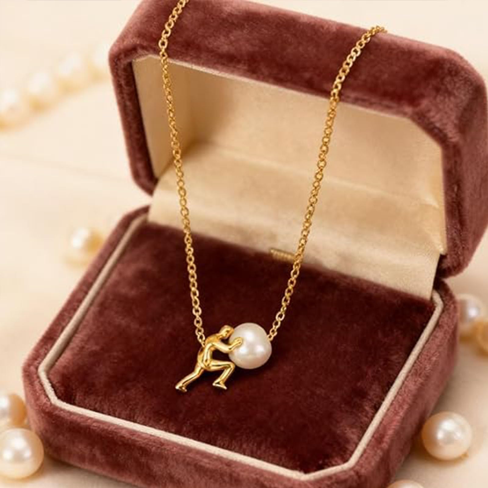 Générique Collier Sis-yphe, L'Ascension éternelle porté près du cœur, Pendentif mythologie inspirant symbolisant la persistance et la force, Cadeau pendentif résilience, Transmettez « Je t'aime »