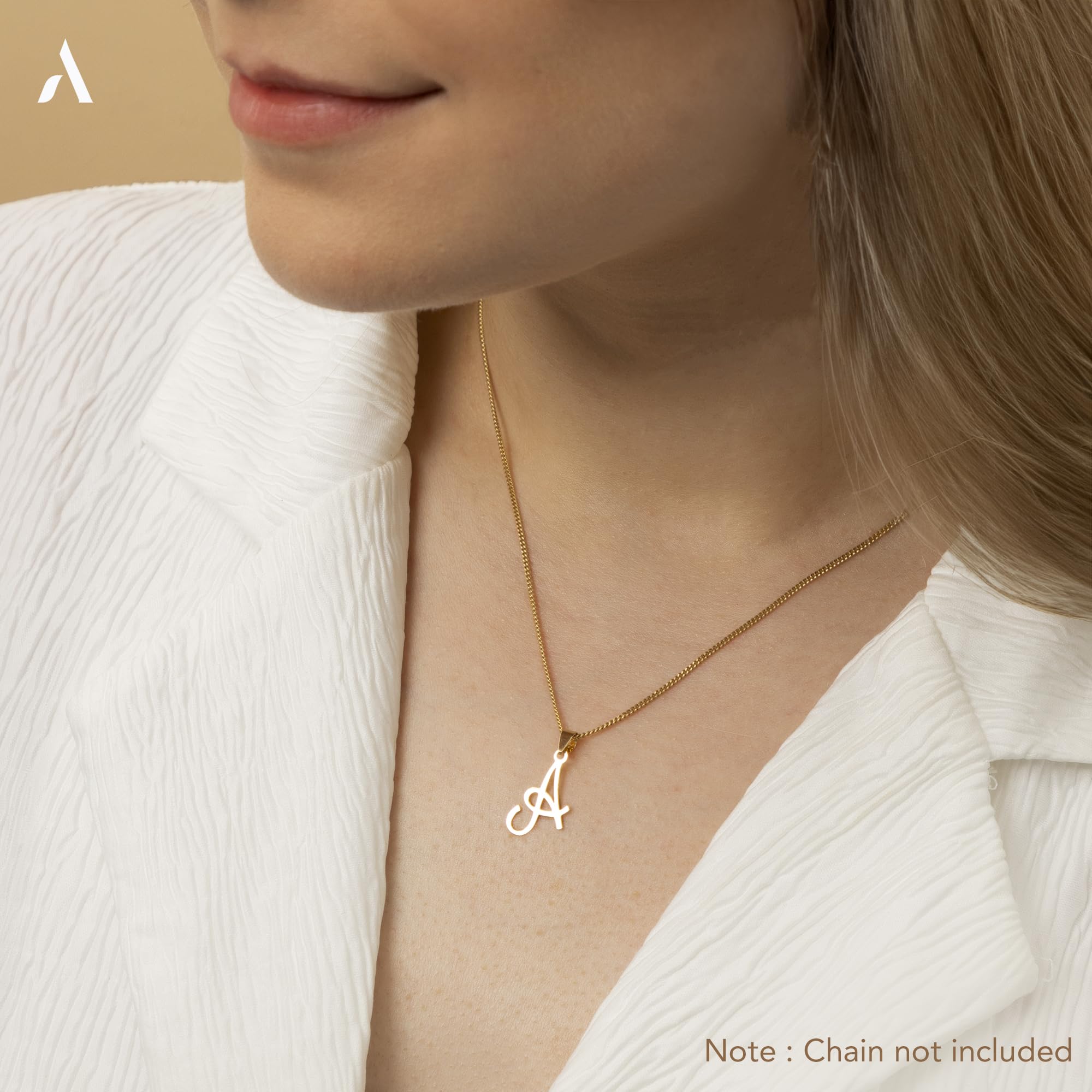 Amberta Pendentif Initiale en Or Jaune 9ct pour Femme Homme | Pendentif Lettre en Or | Pendentifs Seuls pour Femme | Pendentifs en Or