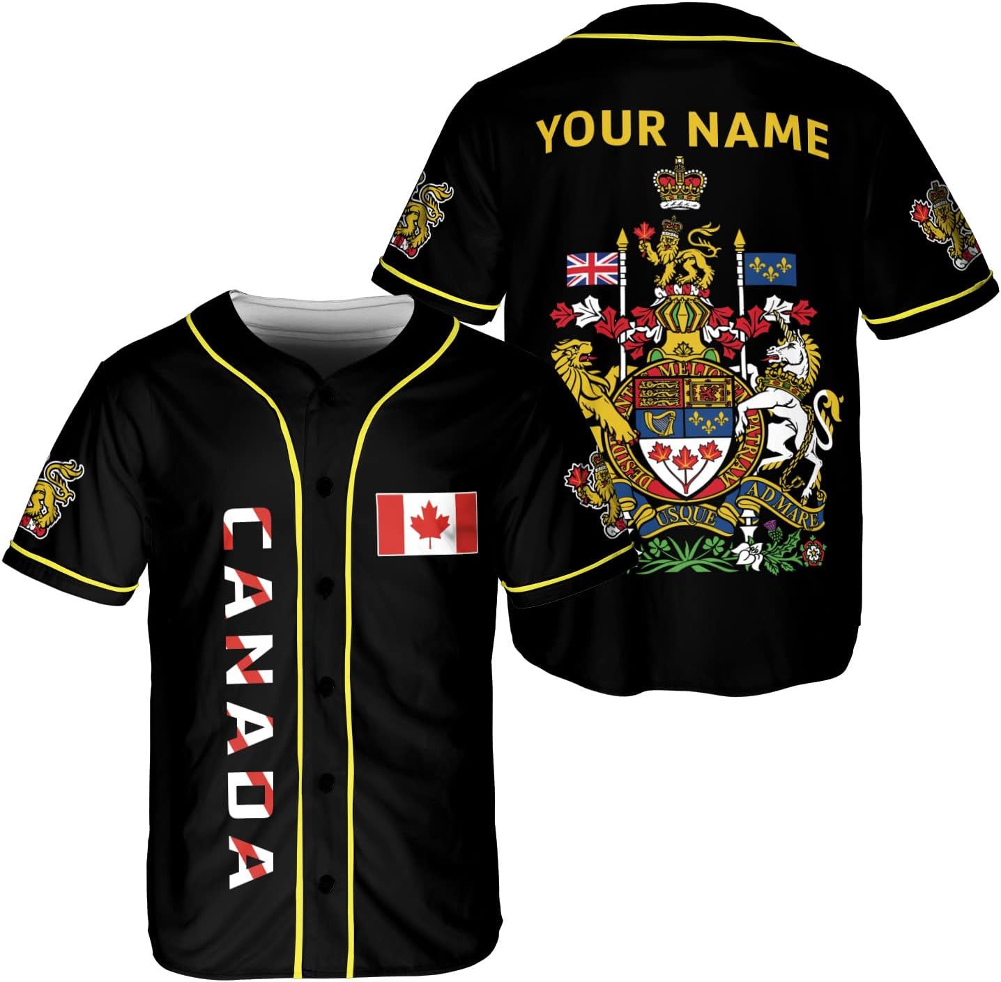 Podagree Personalized Canada Baseball Jersey Shirt Canada Pride Flag Canadian Maple Leaf Jersey Soccer for Men and Women