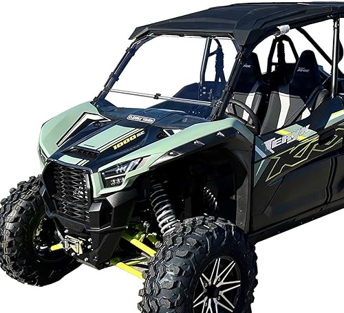 Kawasaki KRX 1000 - Parabrisas plegable completo de Clearly Tough  Resistente a los arañazos  Completo, medio o apagado en minutos!  Lexan MR10