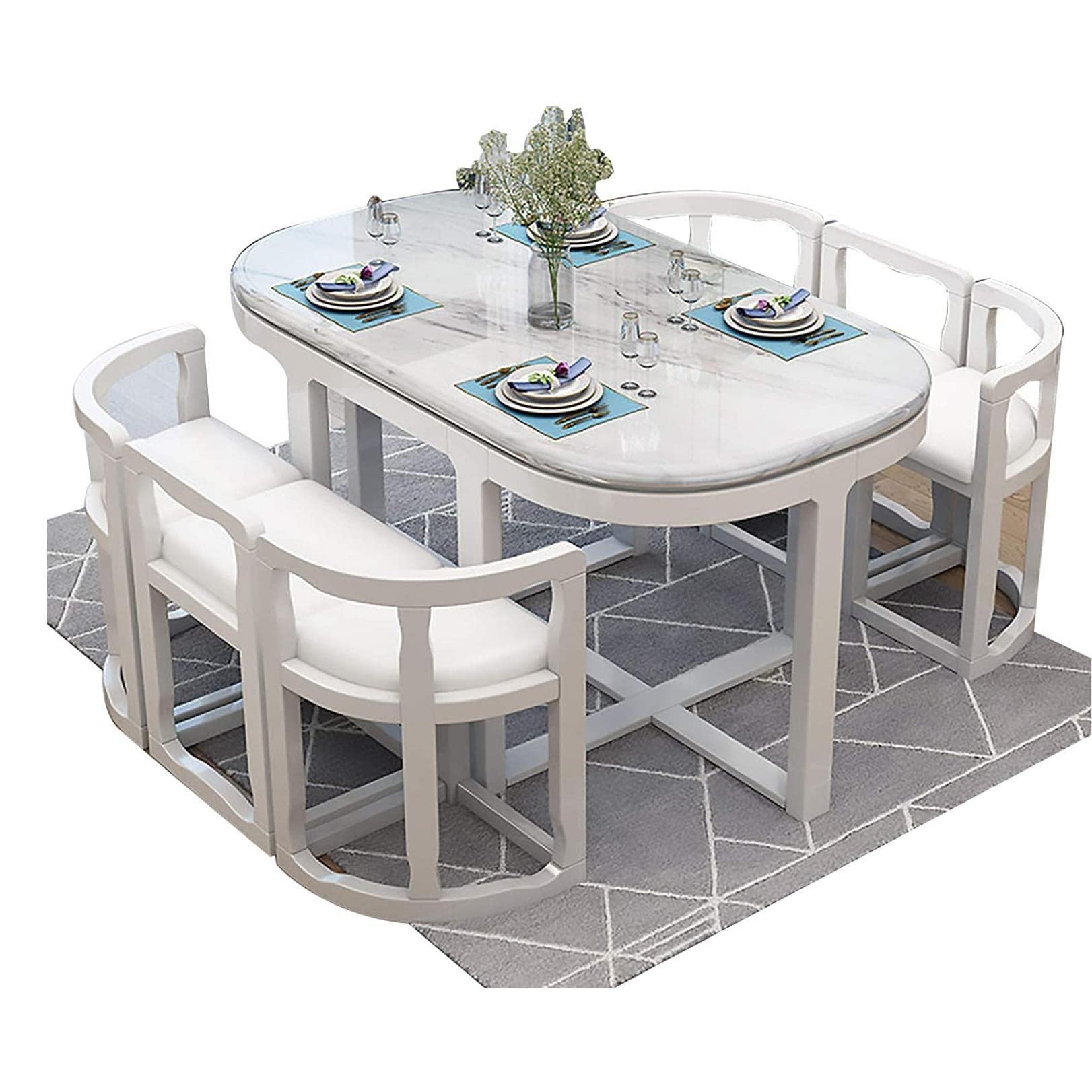 大理石テーブル 椅子7脚 1500 900