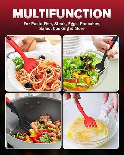 Miniatura 5 de Tenedor de cocina flexible de silicona, 11.6 pulgadas, resistente al calor, grande antiadherente, puré de alimentos, batidor de huevos (BR)