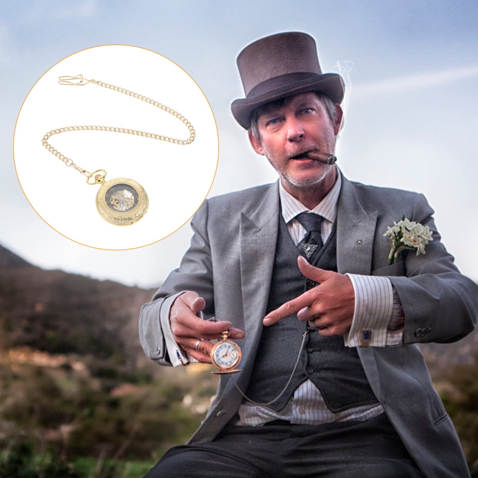 CALLARON Reloj de Bolsillo Vintage para Hombre, Números Romanos Grandes, Aleación de Zinc, Ligero, Obsequio Día del Padre