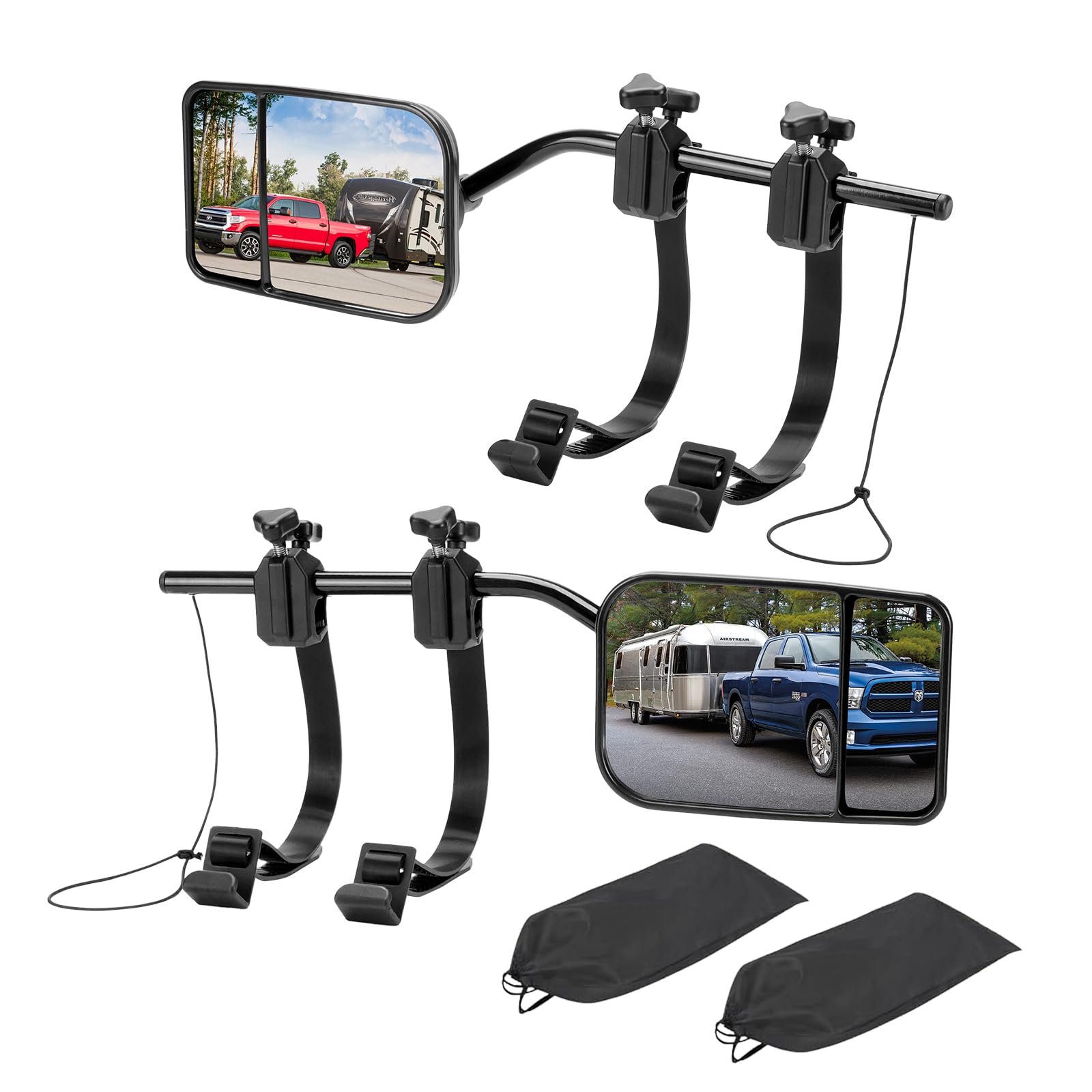 Photo 1 of Universal Clip on Towing Mirrors Extensions for Towing, 360 Degree Adjustable Rotation Side Mirror Extenders for Towing, Convex Rearview Mirror, Tow Mirrors for Car Truck Trailer RV SUV, 2 Pack